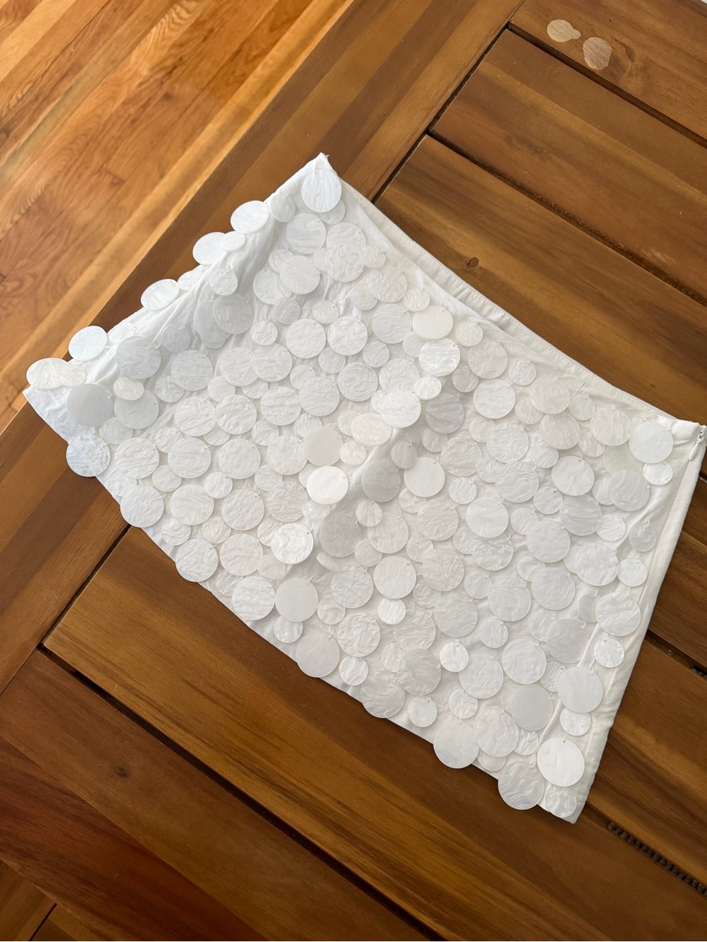 Peppermayo White Sequin Circle Mini Skirt